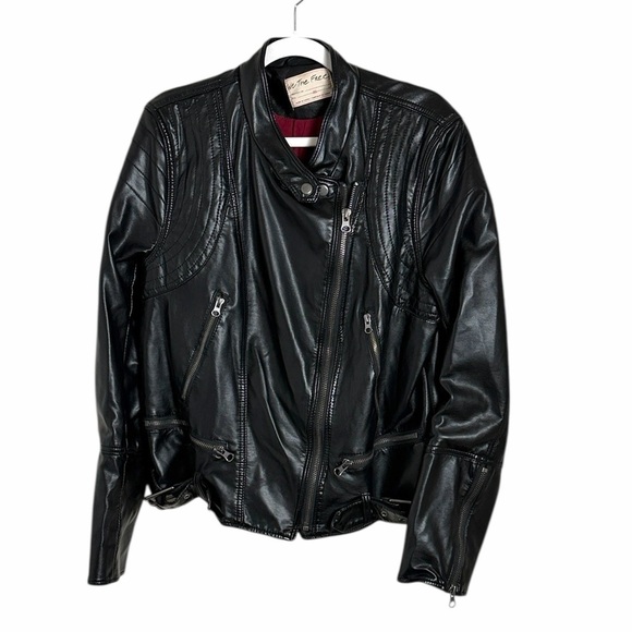 Free People Jackets & Blazers - Free People We the Free Heartbreaker Faux Moto Leather Jacket Size XL